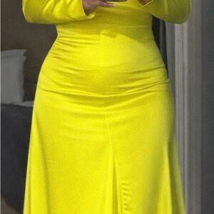 MSGM Radiant Yellow Long Sleeve Dress